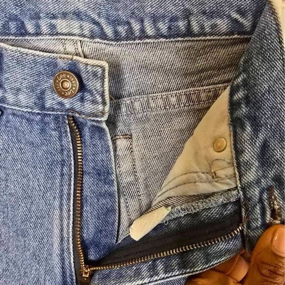 Vintage Lee Jeans 90s High Rise Tapered Denim Women's Size 7 Medium Wash - Picture 6 of 9